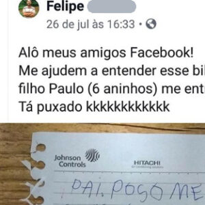 Um pai pedindo ajuda desesperadamente na internet