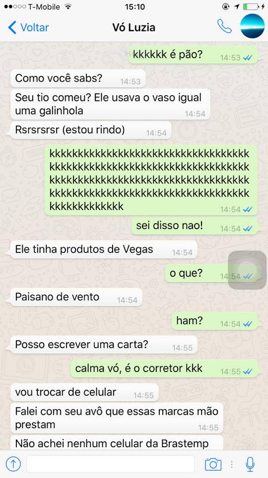 a primeira vez da minha vó no whatsapp