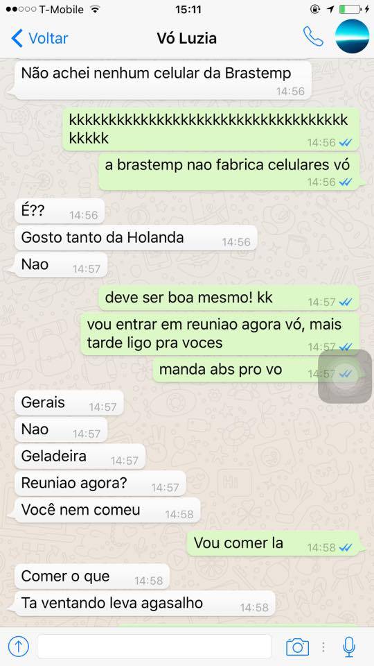 a primeira vez da minha vó no whatsapp