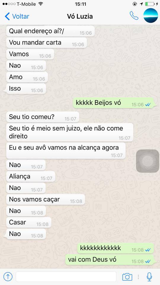a primeira vez da minha vó no whatsapp