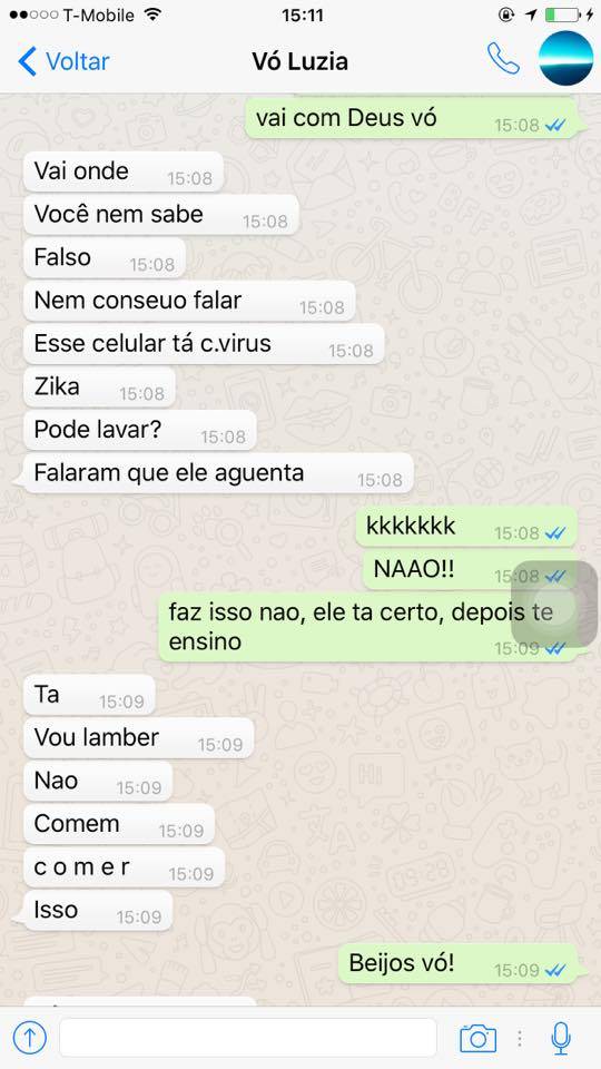 a primeira vez da minha vó no whatsapp