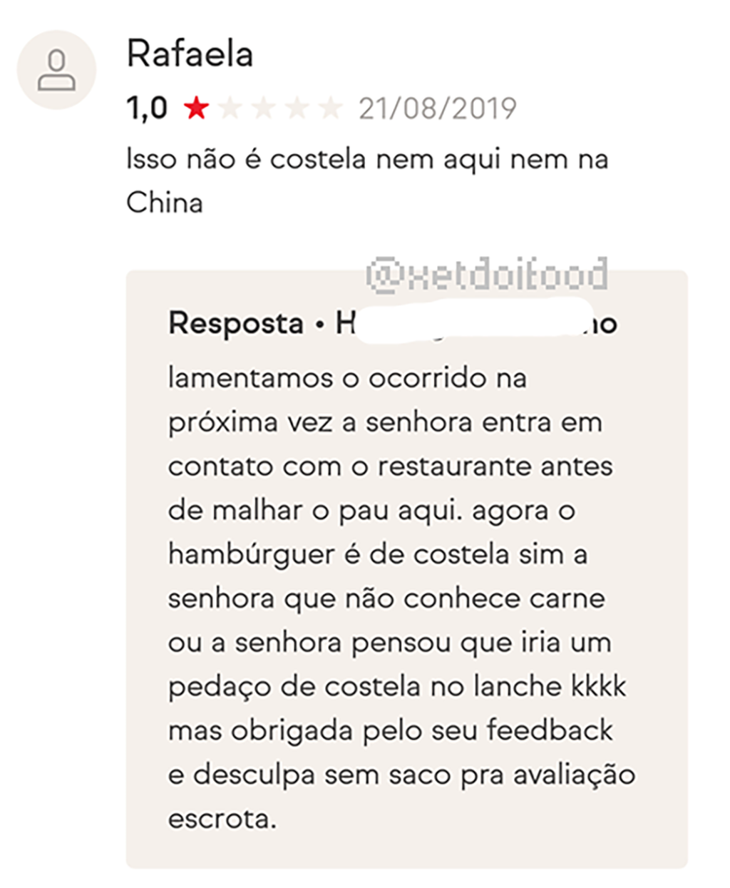 avaliação de delivery