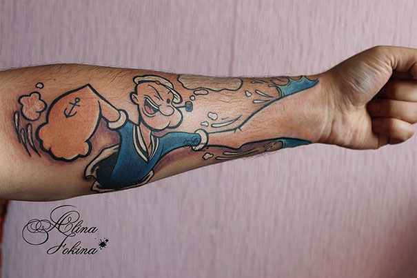 tatuagens interativas popeye