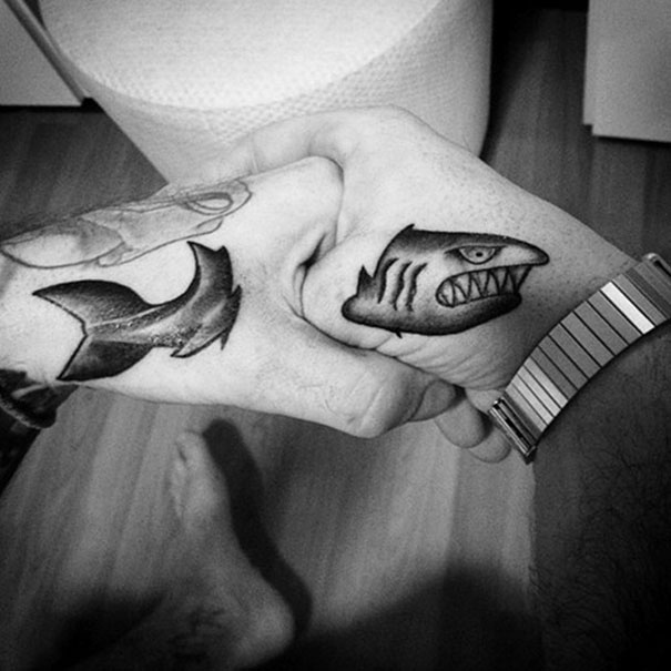 tatuagens interativas tubarão