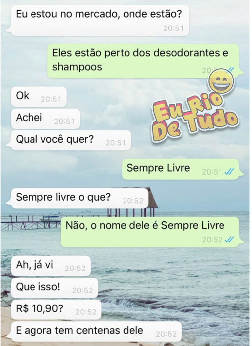 comprando absorvente pra filha