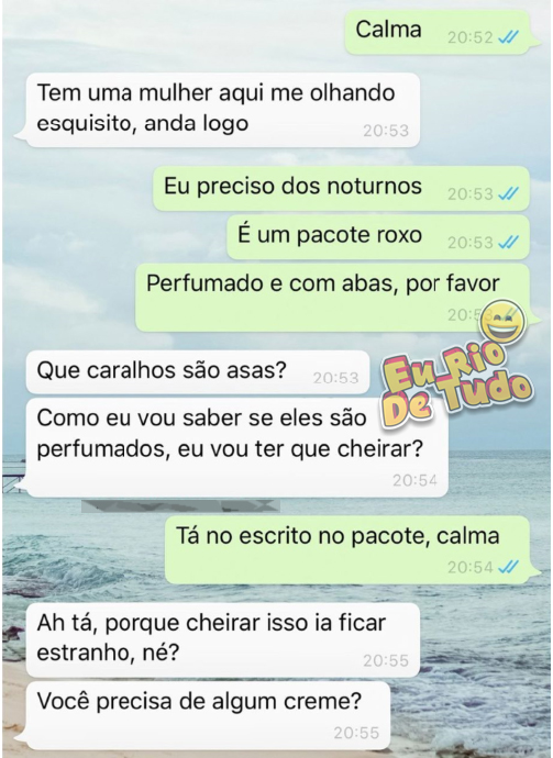 comprando absorvente pra filha