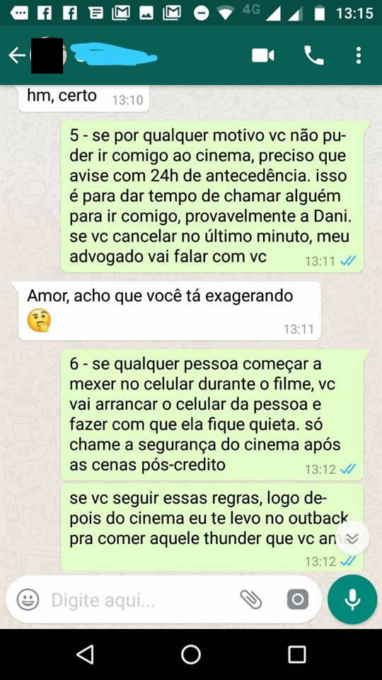 estabelecendo regras pra ver um filme