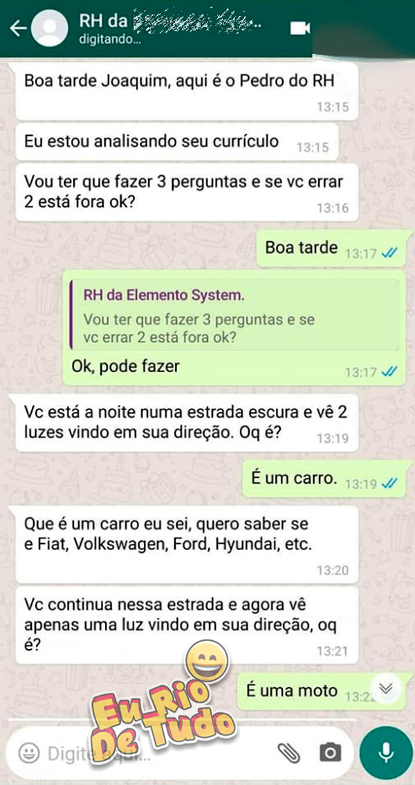 Uma entrevista de emprego inusitada