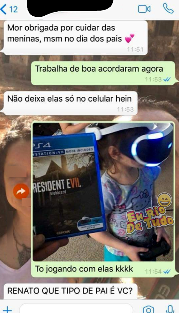 Simplesmente um pai cuidando de seus filhos