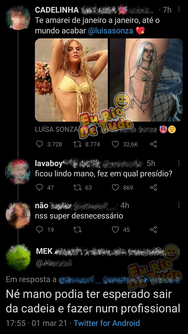 Tatuagem da Luisa Sonza 