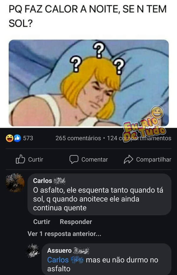 Porque faz calor à noite?