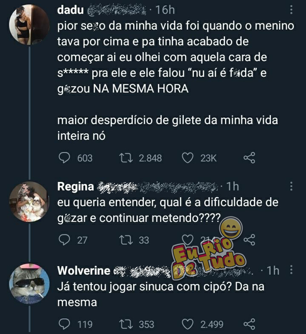 A pior experiência íntima de toda a vida